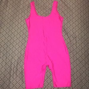 Shiny Neon Pink Romper
